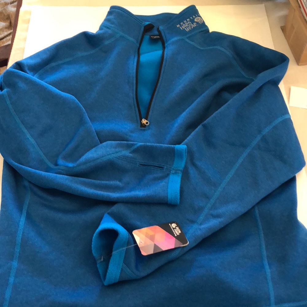 Mountain Hardware XL 1/4 zip fleece pullover heathers blue